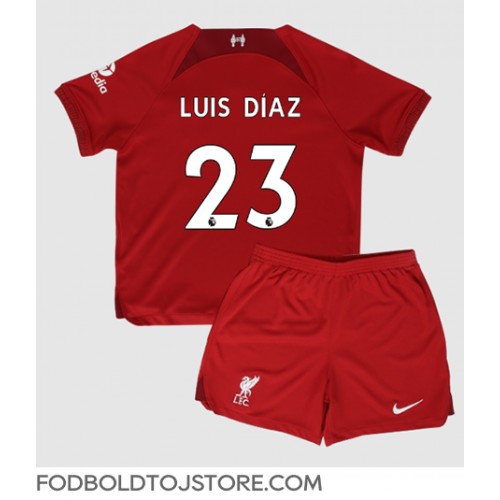 Liverpool Luis Diaz #23 Hjemmebanesæt Børn 2022-23 Kortærmet (+ Korte bukser)